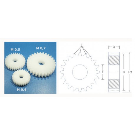 Engranaje de 11,4 mm y 17 dientes. RB 110-17