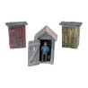 3 Outhouses and Man. WOODLAND D214