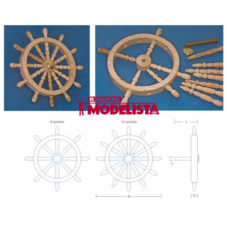 Timón de madera. 12 radios. RB 131-66