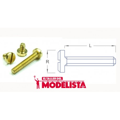 Brass screw M2,0 - 5 mm (x50). RB M 20-05