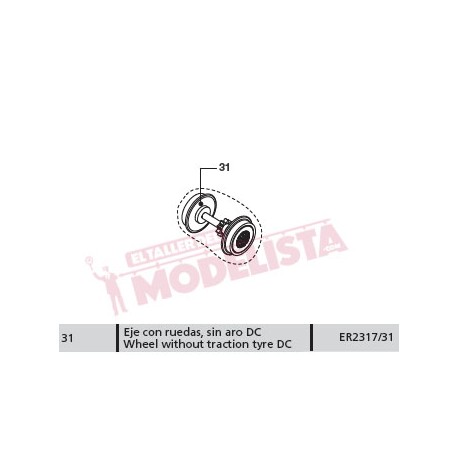 Wheel without traction tyre, DC,  for RENFE 352. ER2317/31