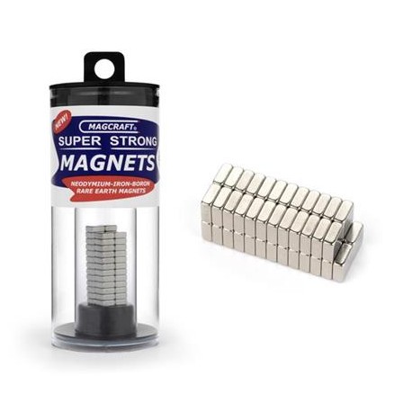 Block magnets. 6,4 x 6,4 x 2,5 mm (x50). MAGCRAFT NSN0610