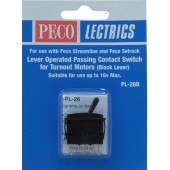 Passing contact switch, black lever. PECO PL-26B