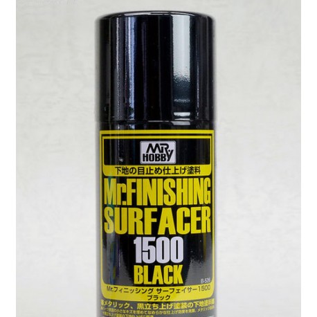 Mr Surfacer 1500, Spray. Black. MR HOBBY B526