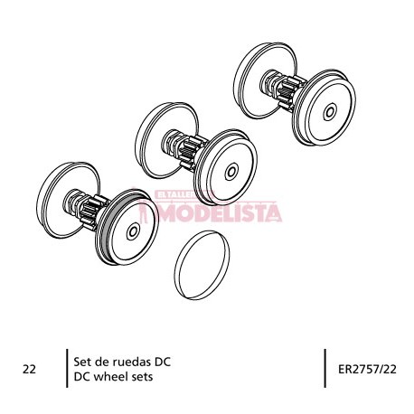 Set de ejes para 277 RENFE. ELECTROTREN ER2757/22