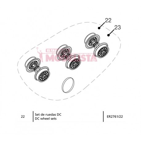 Set de ejes para 7702 RENFE. ELECTROTREN ER2761/22