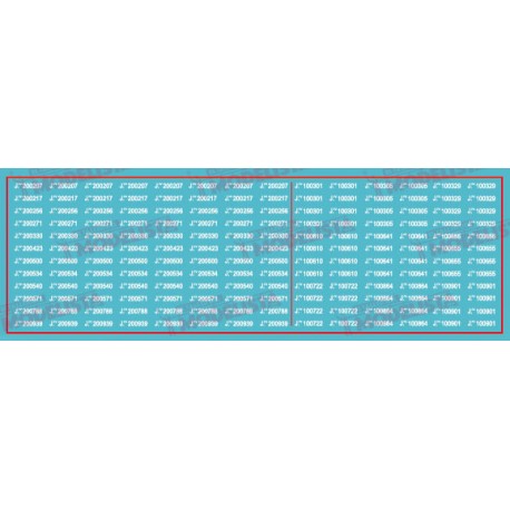 Road numbers for J100.000 and J200.000 wagons, RENFE. ETM 9027