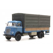 DAF, canvas cover truck. Blue. ARTITEC 487.040.02