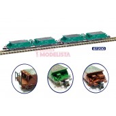 Set of 2 pair hopper wagons RENFE. Green. MABAR 87200