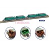 Set of 2 pair hopper wagons RENFE. Green. MABAR 87201