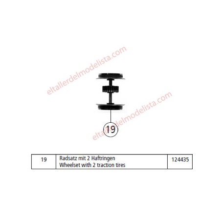 DC wheel set. Locomotive series RENFE 333. ROCO 124435