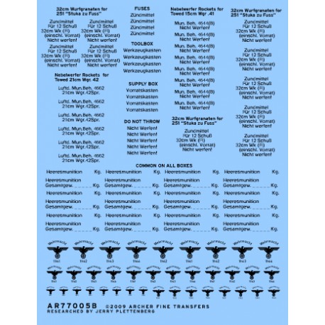 Cajas munición. Nebelwerfer, Wurframen. ARCHER AR77005B