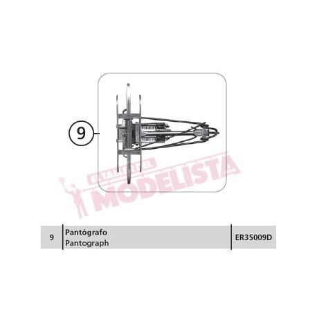 Pantograph for series AVE S-102 RENFE. ELECTROTREN ER35009D