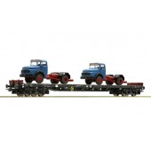 Stake wagon + 2 lorries, DB. ROCO 67303