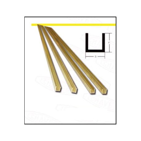 Brass profile U. 3,5 x 3,5 mm. HIRSCH 743535