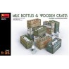 Milk bottles and crates. MINIART 35573