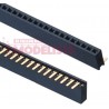 50-pin strip 1.27 mm round female header, 90º. ETM E004