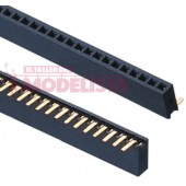 50-pin strip 1.27 mm round female header, 90º. ETM E004