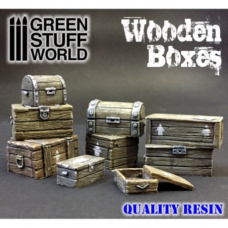 Wooden boxes set. GREEN STUFF WORLD 1461