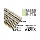 Neodymium magnets 3x0'5mm. GREEN STUFF 365500