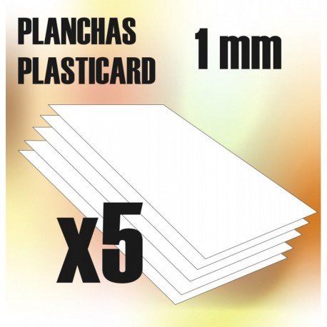 Plasticard, 1 mm (x5). GREEN STUFF WORLD 9106