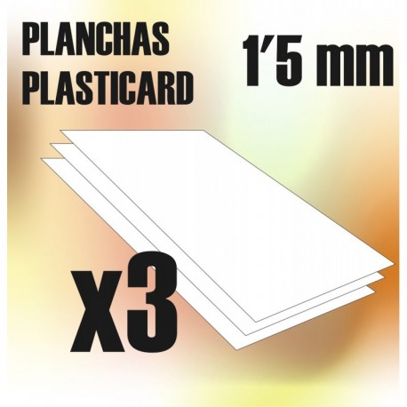 Plasticard, 1,5 mm (x3). GREEN STUFF WORLD 9107