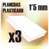 Plasticard, 1,5 mm (x3). GREEN STUFF WORLD 9107