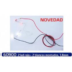 Led red and white, 1,8 mm. MABAR 60900