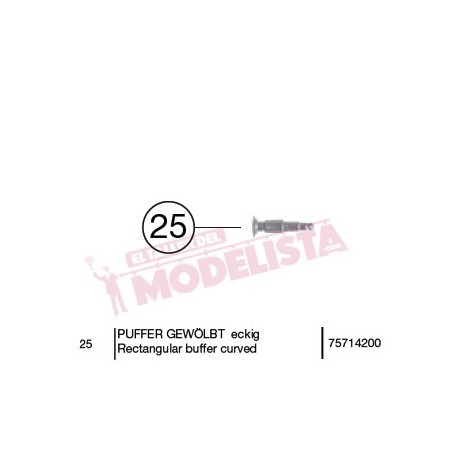 Tope rectangular izquierdo, RENFE 340. FLEISCHMANN 75714200