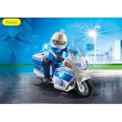 Moto de policía con LED. PLAYMOBIL 6923