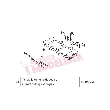 Tomas de corriente de bogie 2 para Civia. ER3455/34