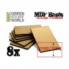 Peanas rectangulares, 75x50 mm (x8). GREEN STUFF WORLD 9140