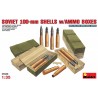 Soviet 100-mm shells w/ ammo boxes. MINIART 35088