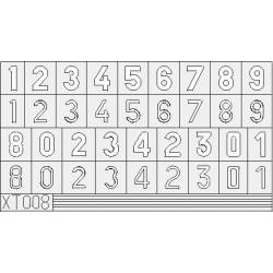 Masking: German numbers, medium size. EDUARD XT008