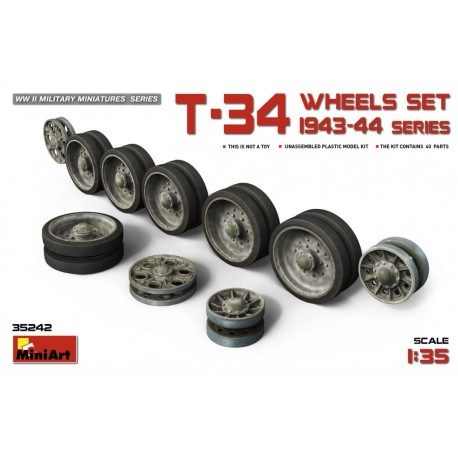 T-34 Wheels set. 1943-44 series. MINIART 35242