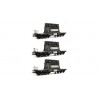 3 piece set: Heavy duty flat wagons, DB. ROCO 76158