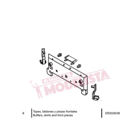 Stoppers, skirts and front parts, RENFE 278. ER3028/08