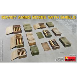 Soviet ammo boxes with shells. MINIART 35261