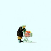 Homeless woman with cart. PREISER 29095