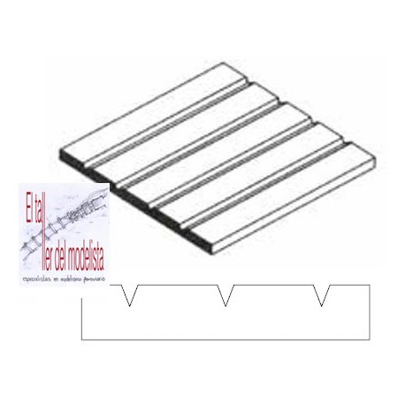 Plancha 15 x 30. Ranura "V" 0,75 mm. EVERGREEN 2030