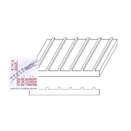 Plancha 15 x 30. Estriada "U" 2,5 mm. EVERGREEN 4543