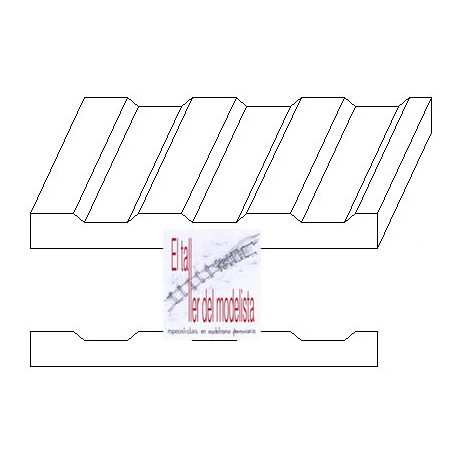 Plancha 15 x 30. Metal corrugado 1,5 mm. EVERGREEN 4527