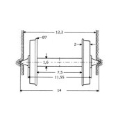 Axle for wagons.