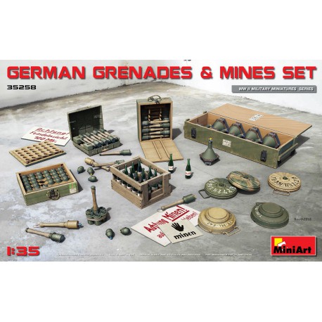 German grenades and mines set.