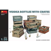 Botellas de vodka y cajas.