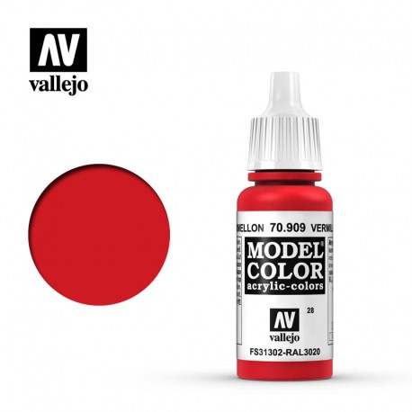 Rojo cadmio bermellón 17 ml, #28. VALLEJO 70909