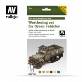 Set de envejecido para vehículos verdes. VALLEJO 78406