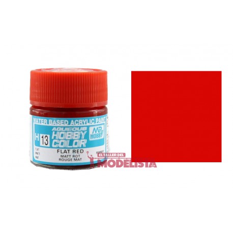 Flat red 10 ml. Gunze Sangyo. HOBBY COLOR H013