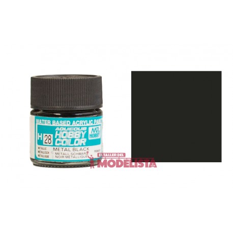 Metal black 10 ml. Gunze Sangyo. HOBBY COLOR H028