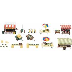 Market stands and carts. FALLER 180582